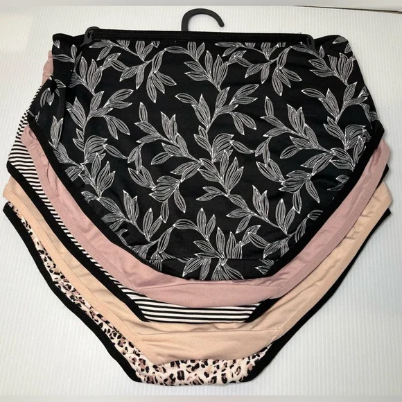 Nicole Miller Full Coverage Super Soft & Silky Smooth Stretch 5pc Briefs Set - Picture 2 of 13